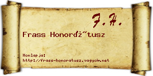 Frass Honorátusz névjegykártya