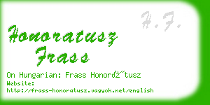 honoratusz frass business card